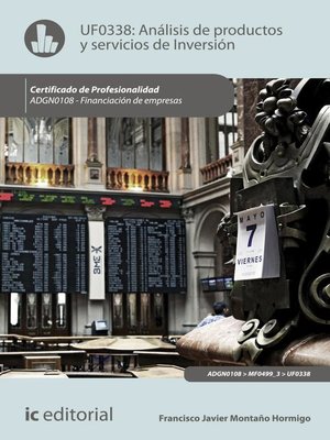 cover image of Análisis de productos y servicios de inversión. ADGN0108